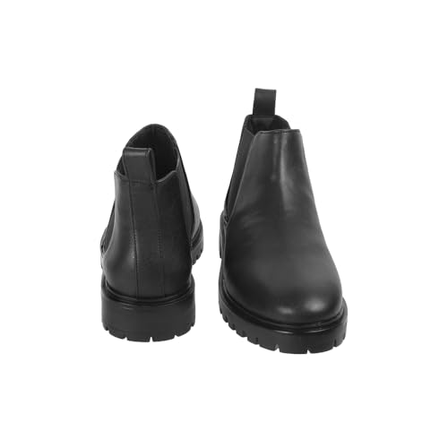 Metro Women Black Faux Leather Slip-on Chelsea Boots UK/4 EU/37 (31-651)