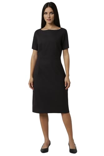 Van Heusen Women's Polyester Blend Modern Below The Knee Dress (VWDRFRGF905311_Black