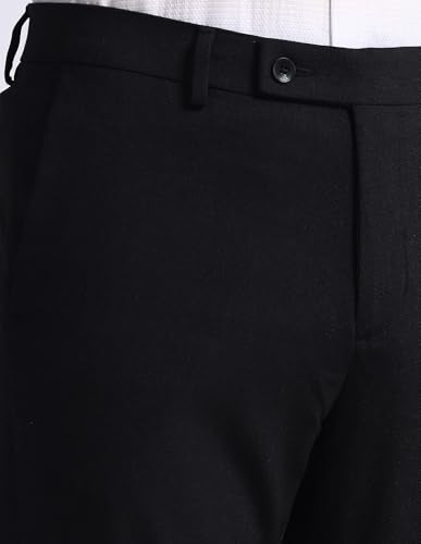 Arrow Dobby Tailored Fit Trousers Black
