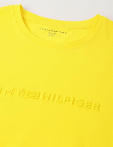 Tommy Hilfiger Women's Solid Regular Fit T-Shirt (S24HWKT249_Yellow