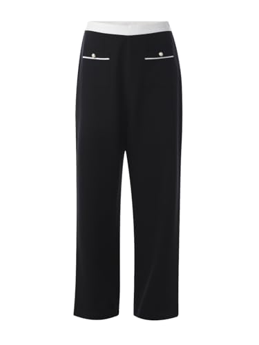 ONLY Women's Solid Straight Fit Mid-Rise Black Pants
