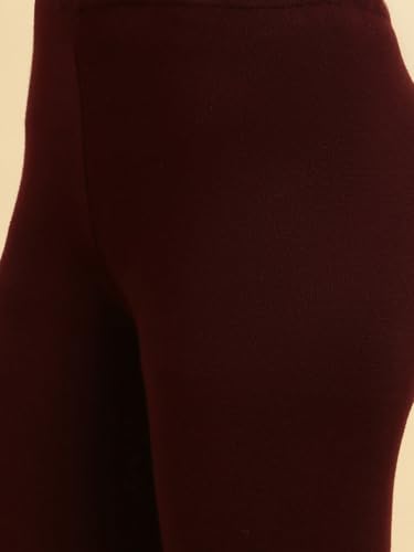 W for Woman Maroon Solid Fit and Flare Pants (Size: S)-24NOW62078-220886