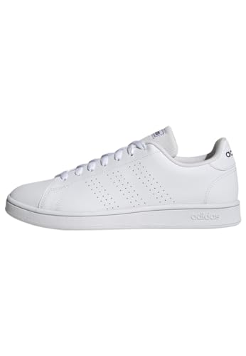 Adidas Men Synthetic Advantage Base Tennis Shoes, FTWWHT/FTWWHT/SHANAV, UK-8.5
