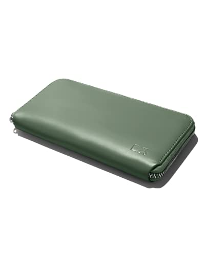 DailyObjects Sap Green Vegan Leather Women's Classic Zip Wallet|Made with PU Leather Material||20 Slip Pockets for Cards|Slim and Easy to Carry in Bag|Big Size Clutch with Card Holder