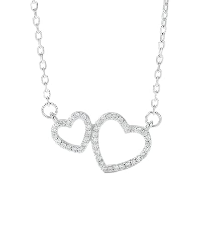 Stylishever Couple Heart Chain Necklace | ORIGINAL SILVER 925 | BIRTHDAY | ANNIVERSARY | VALENTINE | GIFT | SILVER CHAIN |