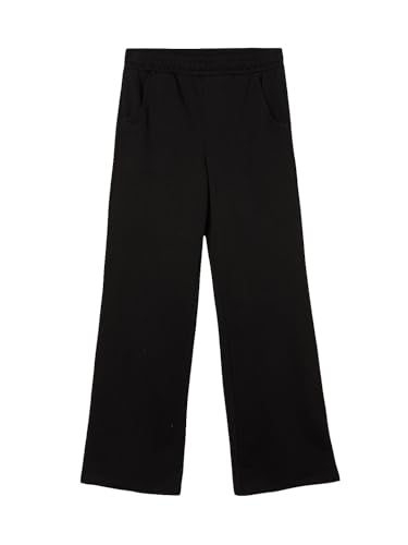 Max Girls Solid Wide Leg Trousers (Black_12-14 Y)