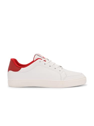 OFF LIMITS Men Skyline Casual Sneakers,Off White/RED,7 UK