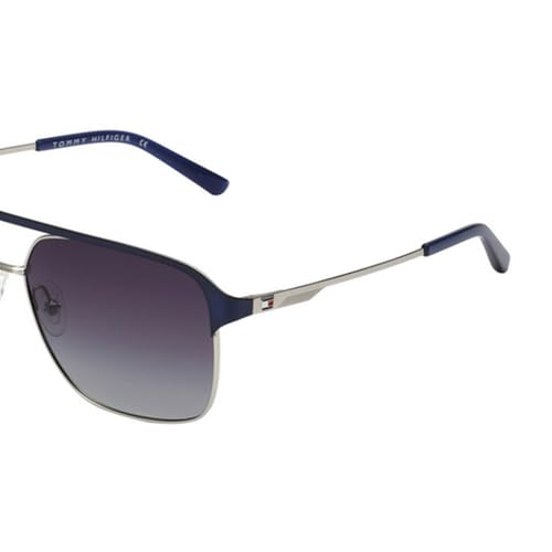 Tommy Hilfiger Eyewear | Blue Lens | Blue Frame | Full Rim Navigator Shape Branded Latest and Stylish Sunglasses | 100% UV Protection | Mens Sunglasses| Size Medium | TH 1557 C3 57 S