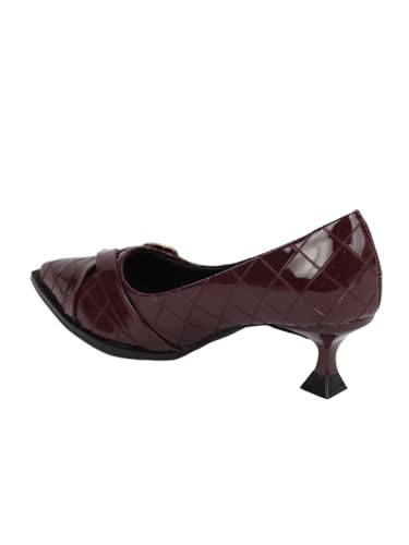 ELLE Women Fashion Pump,Wine,UK-4