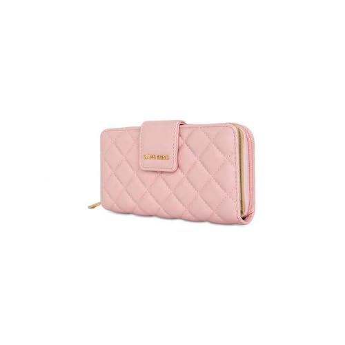 Lavie Zipper Diamond PU Women's Casual Wear Wallet (Pink, Large)