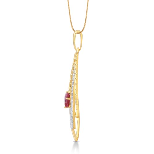 P.N.Gagdil Jewellers 14 Karat Yellow Gold & Diamond Certified Gold Casual Pendant For Women DIDP0105 IJ/SI