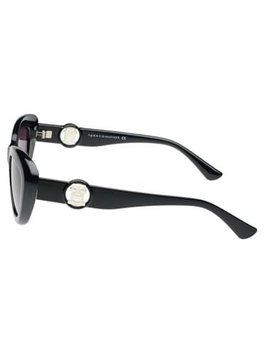 Tommy Hilfiger Sunglasses | Purple Lens | Black Frame | Full Rim Cateye Shape Branded Latest and Stylish Non Polarized Eyewear | 100% UV Protection | Women Sunglasses| Size Medium | TH 1591 C5