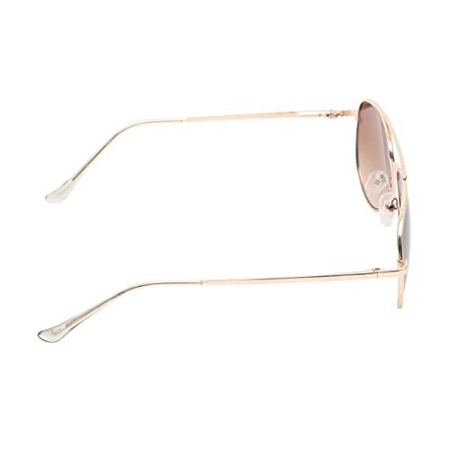 SPIKY Unisex Kids Aviator Sunglass With Protective Case Gold Frame Brown Lens, Free Size - (Pack of 1)