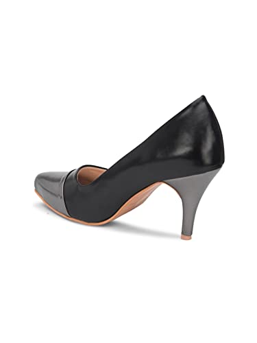 pelle albero Silver-Toned Colourblocked Block Pumps PA-NN-005_Silver