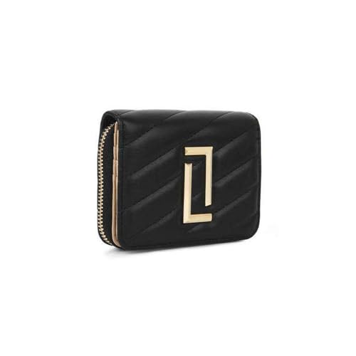 Lavie Zipper Diagonal PU Women's Casual Wear Wallet (Black, Small)