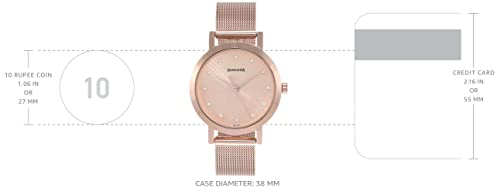 Sonata Linnea Quartz Analog Rose Gold Dial Rose Gold Stainless Steel Strap Watch for Women - NR8174WM02
