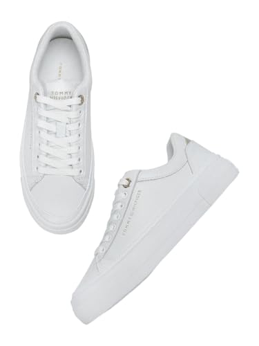 Solid White Leather Sneakers