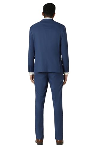 Van Heusen Men Navy Check Slim Fit Wedding Two Piece Suit
