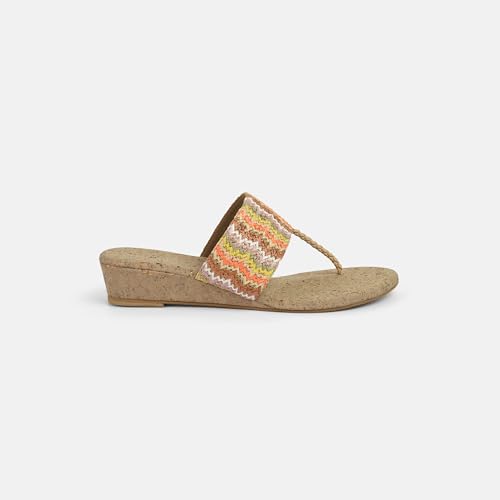 Mochi Women's Beige MuWomeni Open Casual - Wedges with Flat sole UK/8 EU/41(32-1475)