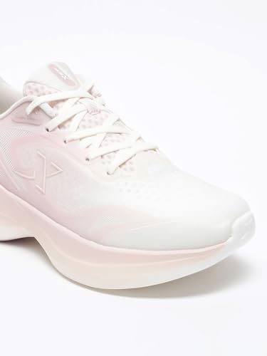 XTEP Canvas White,Pure Pink Wear-Resistant Lingbi Running Shoes for Women Euro- 38