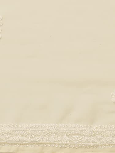 Ada Hand Embroidered Chikankari Georgette Fawn Saree for Women A130223