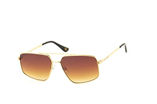 UNITED COLORS OF BENETTON orange lens with gradiant square sunglass full rim golden frame