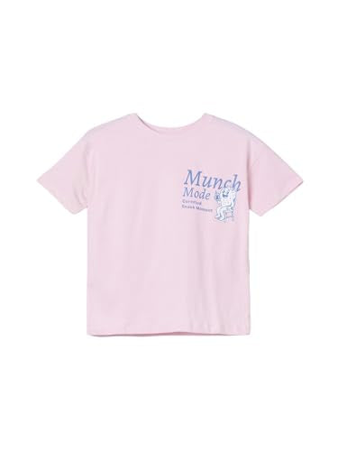 Max Girls Back Graphic Print T-Shirt (Pink_8-9 Y)