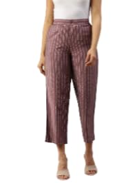 De Moza Women Palazzo Woven Bottom All Over Print Cotton Flex Wine