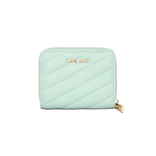 Lavie Zipper Diagonal PU Women's Casual Wear Wallet (Green, Small)