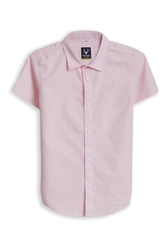 Boys Pink Solid Casual Shirt