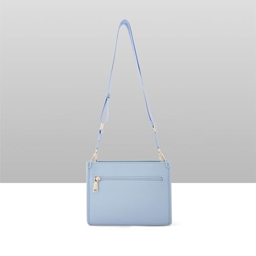 Caprese Suite Medium Sling Bag for Women with Adjustable & Detachable Strap | Multi‑Compartment Shoulder Bag with Secure Zipper Closure | Stylish Everyday & Travel Purse (Powder Blue)