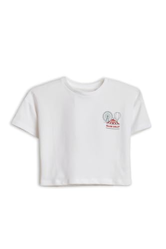 Allen Solly Girls White Graphic Print Casual T-Shirt