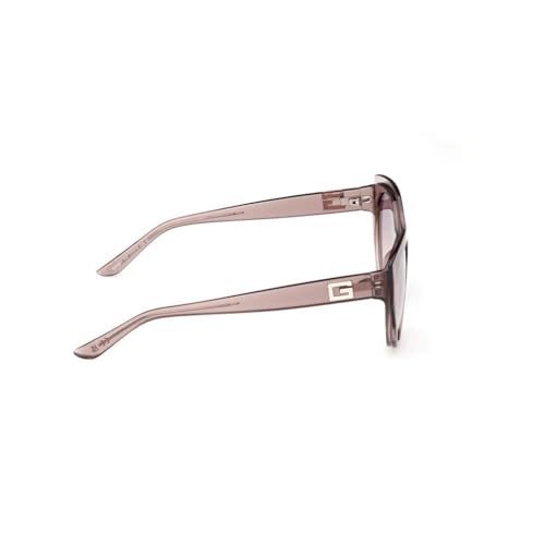 Guess sunglasses| 100% UV protected | Gradient | Full Rim | Oval | Women | Medium | Shiny Crystal Beige Polycarbonate Frame | Gradient Mirror-Violet Lens