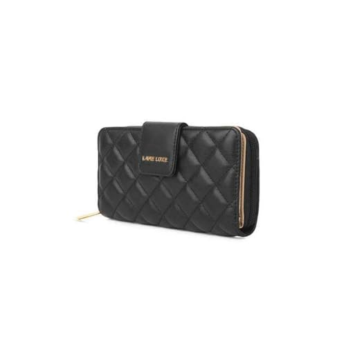 Lavie Zipper Diamond PU Women's Casual Wear Wallet (Black, Large)