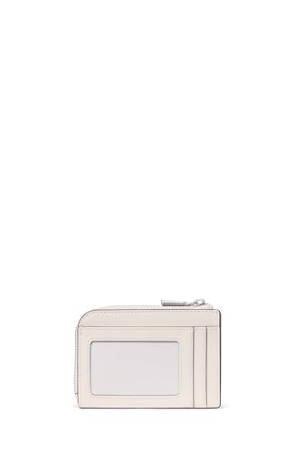 Kate Spade New York Women's Print Smooth Leather Mini Zip Card Case, Cream Multi, One Size