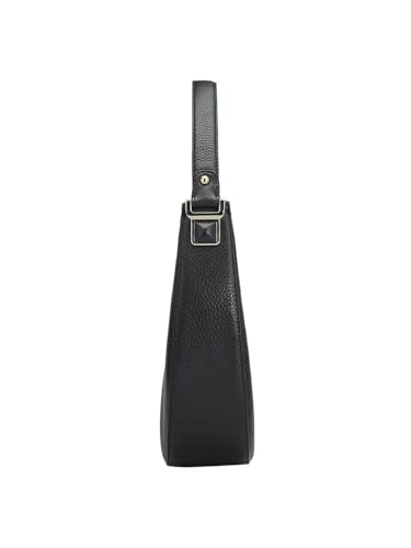 Da Milano Genuine Leather Black Hobo (Small) (01686OL)