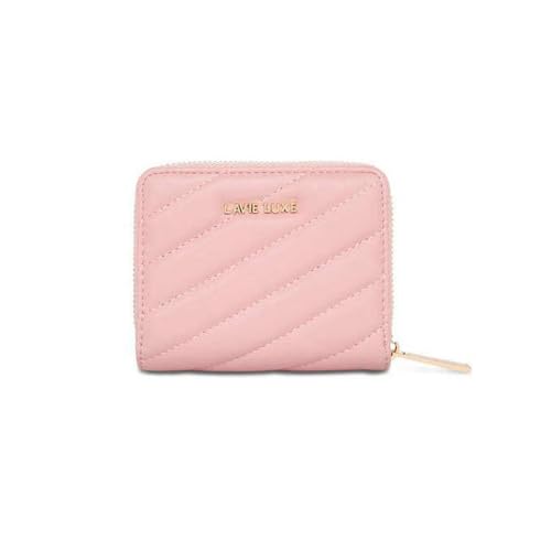 Lavie Zipper Diagonal PU Women's Casual Wear Wallet (Pink, Small)