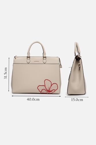 Allen Solly Womens embroidered beige HANDBAG