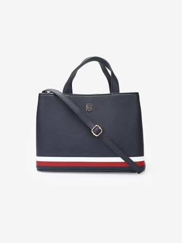 Striped Blue Pu Sling Bag