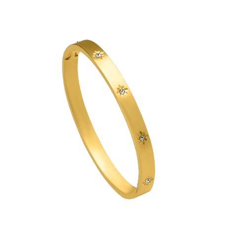 PALMONAS Floral Diamonds Bangle Bracelet for Women - Gift for Girls & Women | Waterproof & Anti-Tarnish Bangle Bracelet