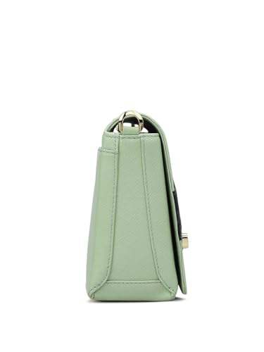 Da Milano Genuine Leather Green Sling Bag (01603) (Small)