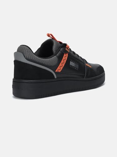 Colorblock Black Leather Sneakers