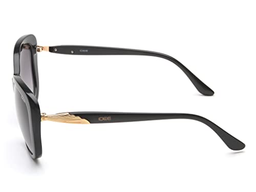 IDEE Women's UV Protected Grey Polycarbonate Butterfly sunglass