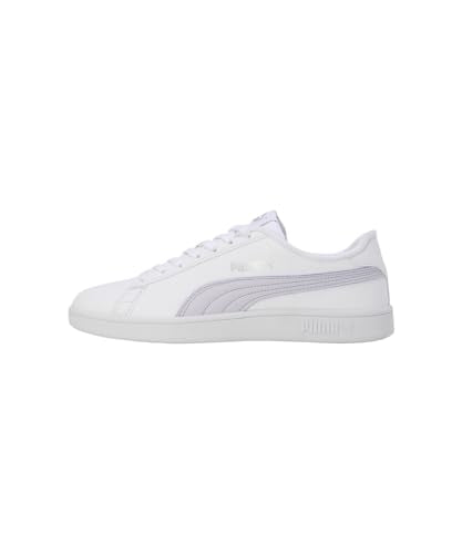 Puma Womens Smashic Wmn White-Spring Lavender-Matte Silver Sneaker - 6UK (39511101)