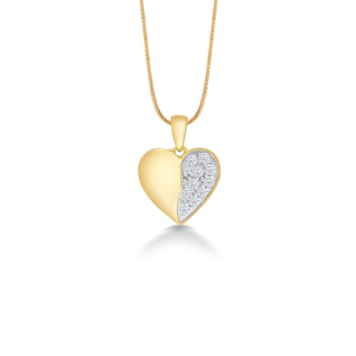 P.N.Gagdil Jewellers 14 Karat Yellow Gold & Diamond Certified Gold Heart Pendant For Women DIDP0140 IJ/SI
