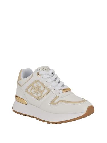 Guess Women's Koyaa Trainers, White Gold Multi 141, 7 UK
