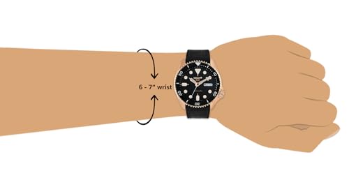 Seiko Silicone Analog Black Dial Men Watch-Srpd76K1, Black Band