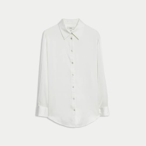 Marks & Spencer Satin Collared Regular Fit Shirt White