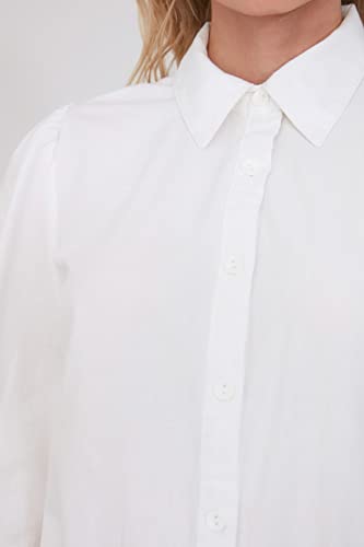 Trendyol Women Regular Basic Shirt Collar Woven Shirt, White, 42