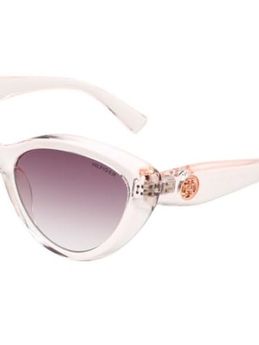 Tommy Hilfiger Sunglasses | Grey Lens | Crystal Frame | Full Rim Cateye Shape Branded Latest and Stylish Non Polarized Eyewear | 100% UV Protection | Women Sunglasses| Size Medium | TH 1594 C5 55